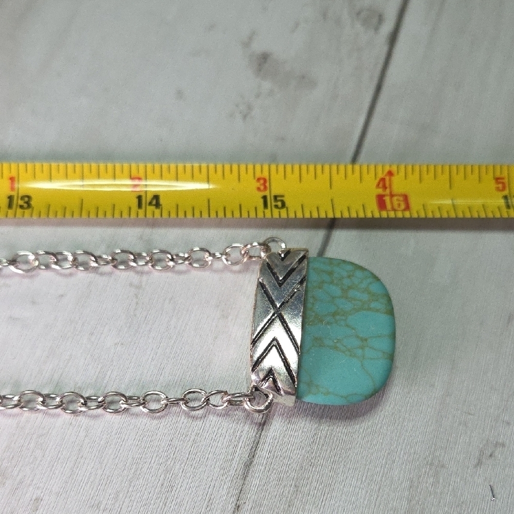 Plunder Silver and Aqua Necklace - Picture 4 of 6